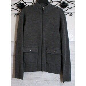 Michael Kors Women's Full Zip Sweater Size M Long Sleeve Gray
